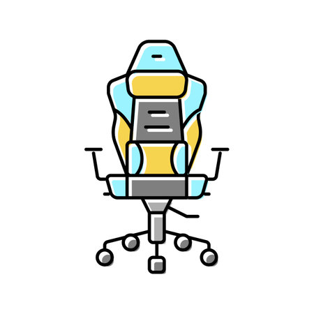 gaming chair color icon vector. gaming chair sign. isolated symbol illustrationのイラスト素材