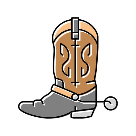 retro boot color icon vector. retro boot sign. isolated symbol illustrationのイラスト素材