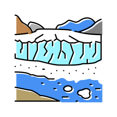 perito moreno glacier color icon vector. perito moreno glacier sign. isolated symbol illustrationのイラスト素材