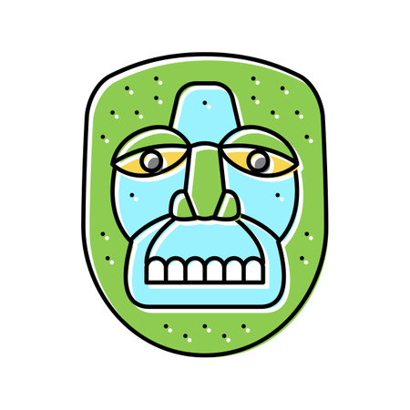 mask antique color icon vector. mask antique sign. isolated symbol illustrationのイラスト素材