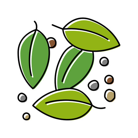 leaves of black pepper plant color icon vector. leaves of black pepper plant sign. isolated symbol illustrationのイラスト素材