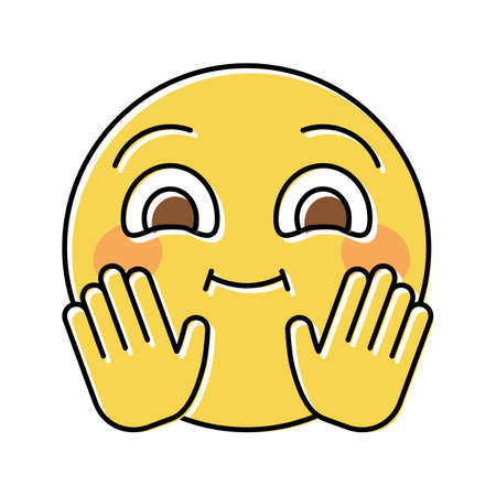 hand emoji color icon vector. hand emoji sign. isolated symbol illustrationのイラスト素材