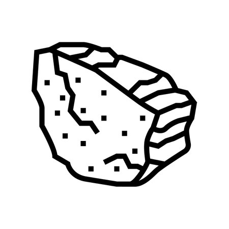 basalt stone rock line icon vector. basalt stone rock sign. isolated contour symbol black illustrationのイラスト素材