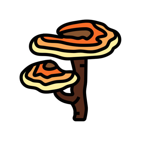 reishi mushroom color icon vector. reishi mushroom sign. isolated symbol illustrationのイラスト素材