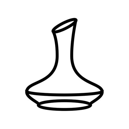 decanter alcohol wine glass line icon vector. decanter alcohol wine glass sign. isolated contour symbol black illustrationのイラスト素材