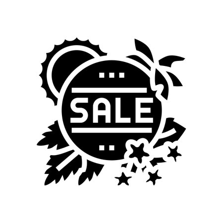 sale summer glyph icon vector. sale summer sign. isolated symbol illustrationのイラスト素材