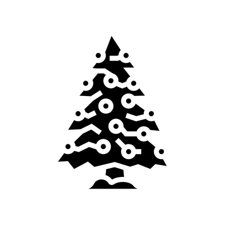 cristmas tree winter glyph icon vector. cristmas tree winter sign. isolated symbol illustrationのイラスト素材