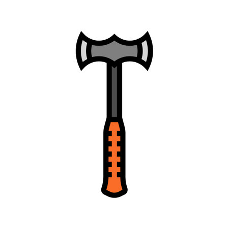 double bit axe weapon color icon vector. double bit axe weapon sign. isolated symbol illustrationのイラスト素材