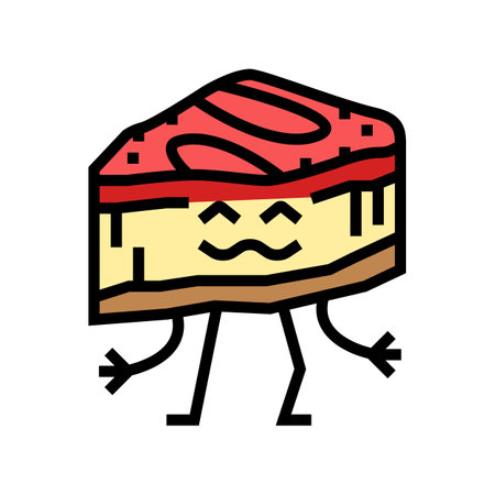 cheesecake dessert character color icon vector. cheesecake dessert character sign. isolated symbol illustrationのイラスト素材