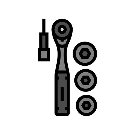 socket wrench tool color icon vector. socket wrench tool sign. isolated symbol illustrationのイラスト素材