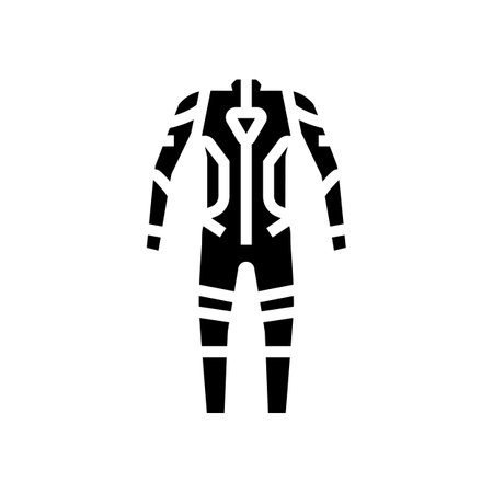 one piece suits motorcycle glyph icon vector. one piece suits motorcycle sign. isolated symbol illustrationのイラスト素材