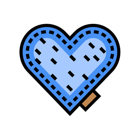 heart denim color icon vector. heart denim sign. isolated symbol illustrationのイラスト素材