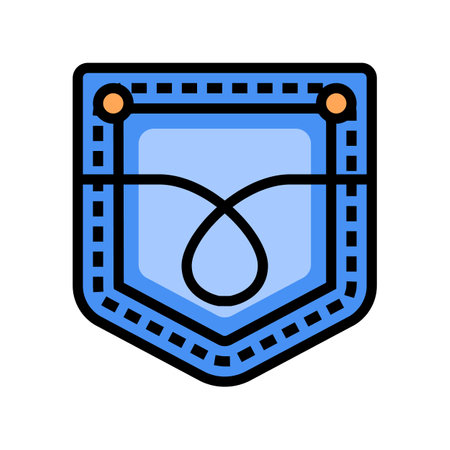 pocket denim color icon vector. pocket denim sign. isolated symbol illustrationのイラスト素材