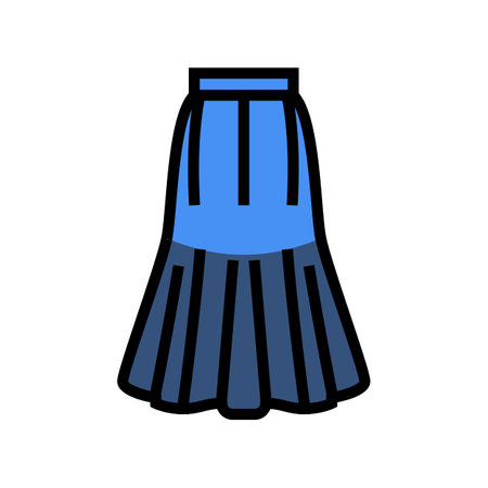 godet gored skirt color icon vector. godet gored skirt sign. isolated symbol illustrationのイラスト素材