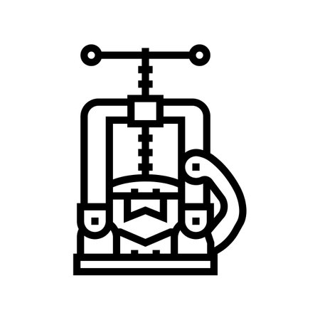 pipe vice line icon vector. pipe vice sign. isolated contour symbol black illustrationのイラスト素材