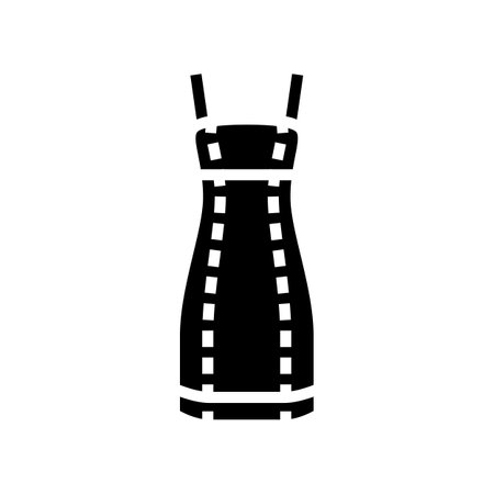 dress denim glyph icon vector. dress denim sign. isolated symbol illustrationのイラスト素材