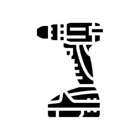 screwdriver machine glyph icon vector. screwdriver machine sign. isolated symbol illustrationのイラスト素材
