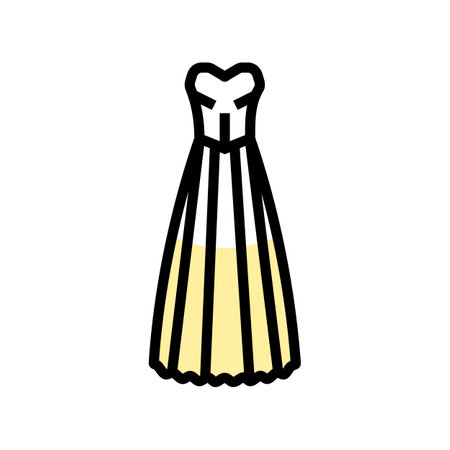 basque wedding dress color icon vector. basque wedding dress sign. isolated symbol illustrationのイラスト素材