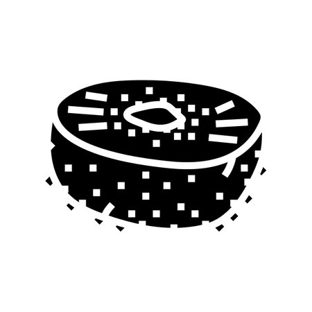 cut kiwi fruit green glyph icon vector. cut kiwi fruit green sign. isolated symbol illustrationのイラスト素材