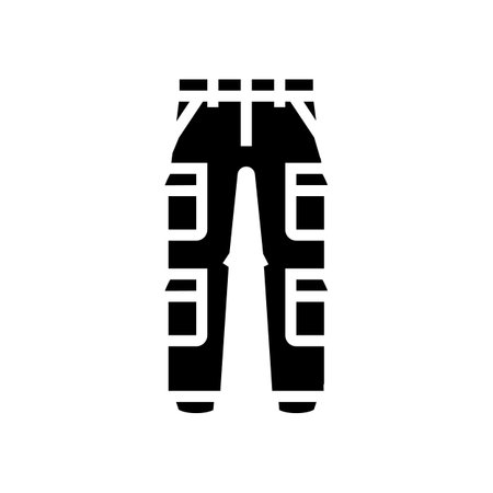 cargo pants clothes glyph icon vector. cargo pants clothes sign. isolated symbol illustrationのイラスト素材