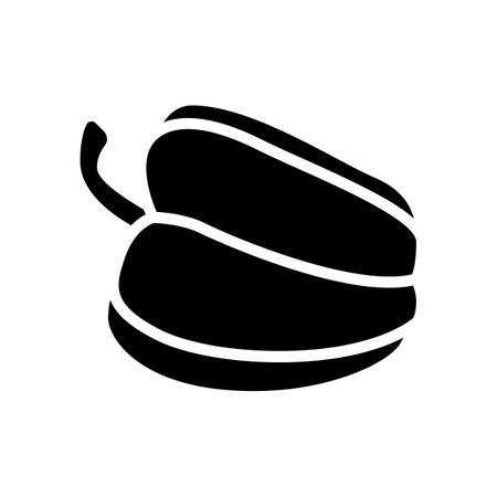 yellow pepper food glyph icon vector. yellow pepper food sign. isolated symbol illustrationのイラスト素材