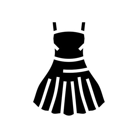 mini bride dress glyph icon vector. mini bride dress sign. isolated symbol illustrationのイラスト素材