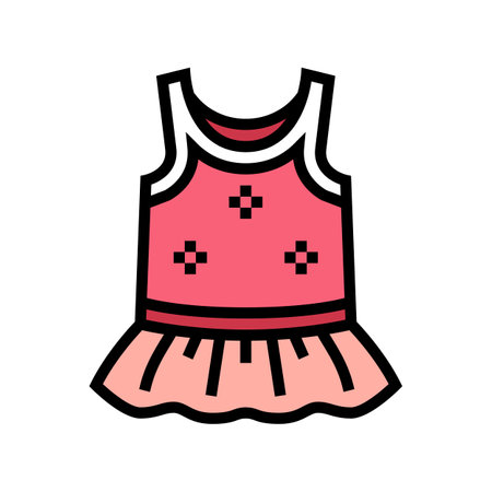 sleeveless tunic girl baby cloth color icon vector. sleeveless tunic girl baby cloth sign. isolated symbol illustrationのイラスト素材