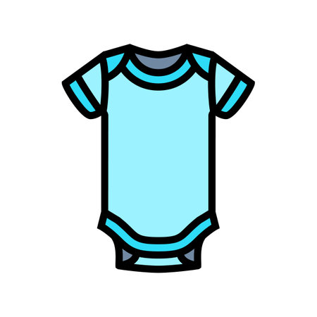 bodysuit short sleeve baby cloth color icon vector. bodysuit short sleeve baby cloth sign. isolated symbol illustrationのイラスト素材