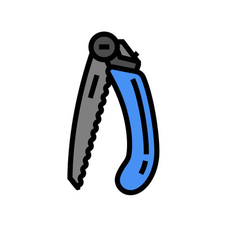 folding hand saw color icon vector. folding hand saw sign. isolated symbol illustrationのイラスト素材