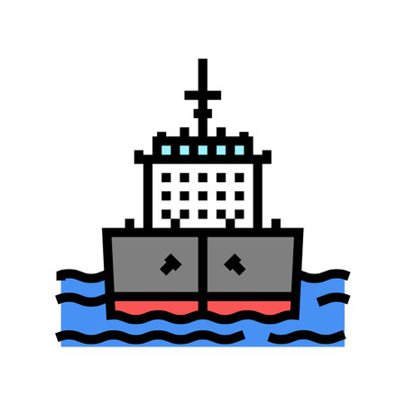 ship transport vehicle color icon vector. ship transport vehicle sign. isolated symbol illustrationのイラスト素材