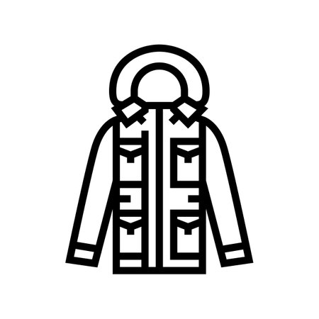 parka outerwear male line icon vector. parka outerwear male sign. isolated contour symbol black illustrationのイラスト素材