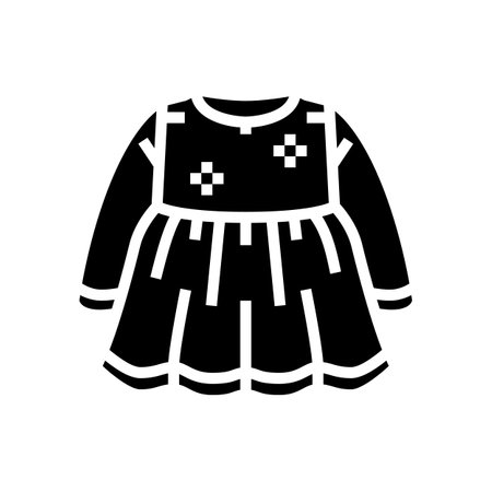 dress girl baby cloth glyph icon vector. dress girl baby cloth sign. isolated symbol illustrationのイラスト素材