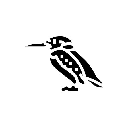 kingfisher bird exotic glyph icon vector. kingfisher bird exotic sign. isolated symbol illustrationのイラスト素材