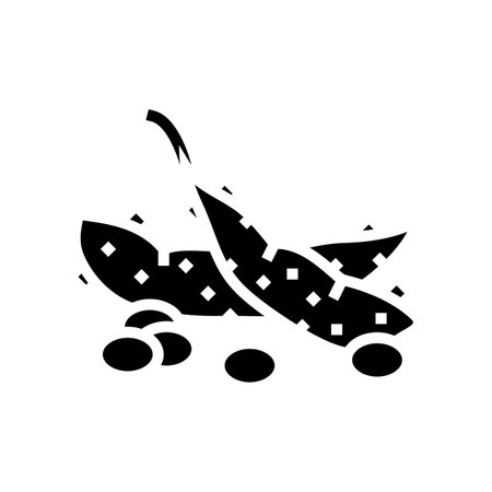 soy plant glyph icon vector. soy plant sign. isolated symbol illustrationのイラスト素材