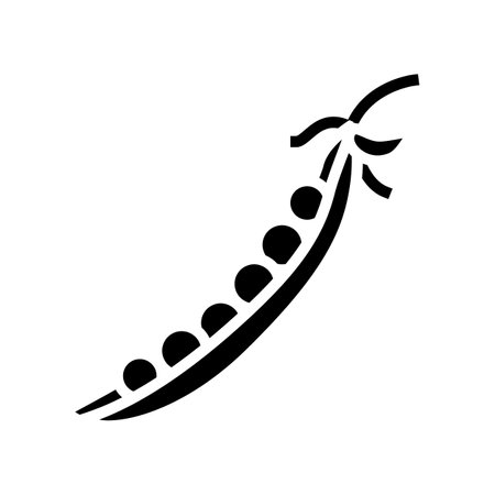 peas seed glyph icon vector. peas seed sign. isolated symbol illustrationのイラスト素材