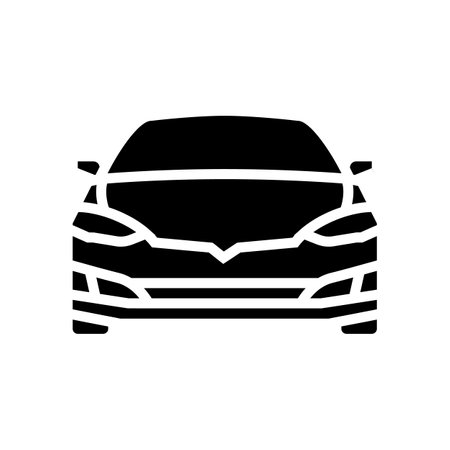 electric car transport vehicle glyph icon vector. electric car transport vehicle sign. isolated symbol illustrationのイラスト素材