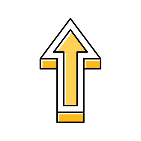 up arrow color icon vector. up arrow sign. isolated symbol illustrationのイラスト素材