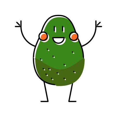 character avocado green color icon vector. character avocado green sign. isolated symbol illustrationのイラスト素材