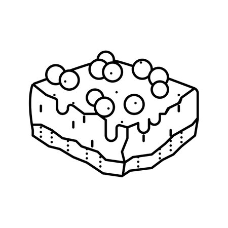 dessert blueberry line icon vector. dessert blueberry sign. isolated contour symbol black illustrationのイラスト素材