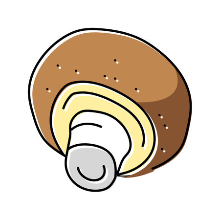 champignon fungi mushroom color icon vector. champignon fungi mushroom sign. isolated symbol illustrationのイラスト素材