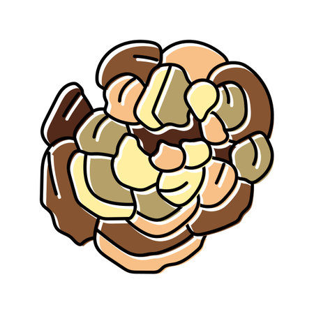 turkey tail mushroom color icon vector. turkey tail mushroom sign. isolated symbol illustrationのイラスト素材