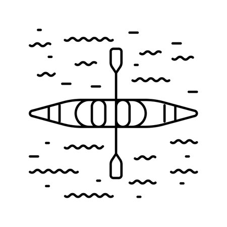 boat summer line icon vector. boat summer sign. isolated contour symbol black illustrationのイラスト素材