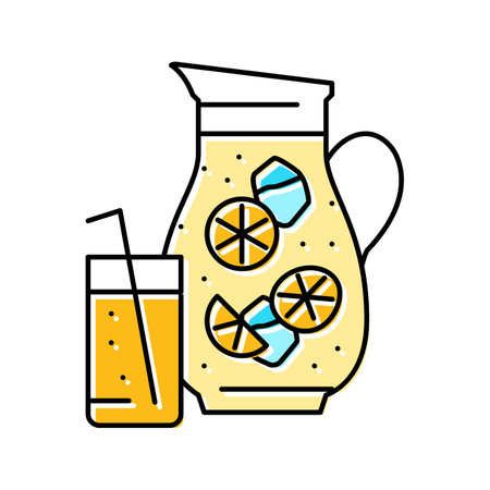 cocktail summer color icon vector. cocktail summer sign. isolated symbol illustrationのイラスト素材