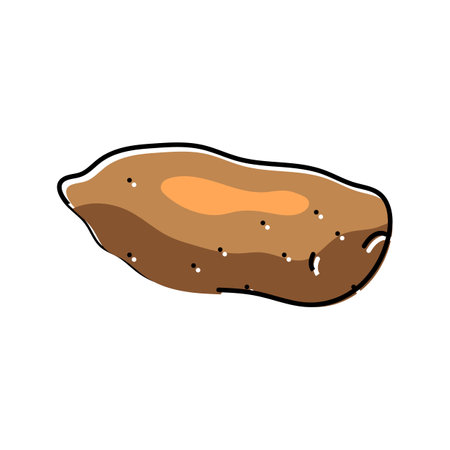 sweet food potato color icon vector. sweet food potato sign. isolated symbol illustrationのイラスト素材