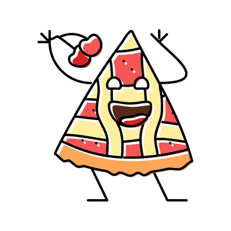 cherry pie dessert character color icon vector. cherry pie dessert character sign. isolated symbol illustrationのイラスト素材