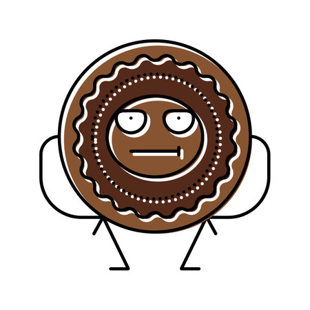 cookie dessert character color icon vector. cookie dessert character sign. isolated symbol illustrationのイラスト素材