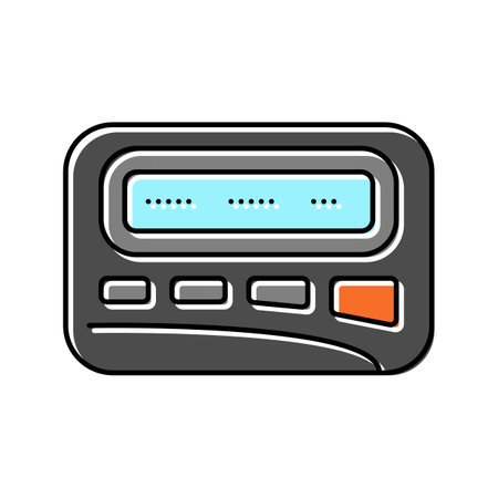 pager retro device color icon vector. pager retro device sign. isolated symbol illustrationのイラスト素材