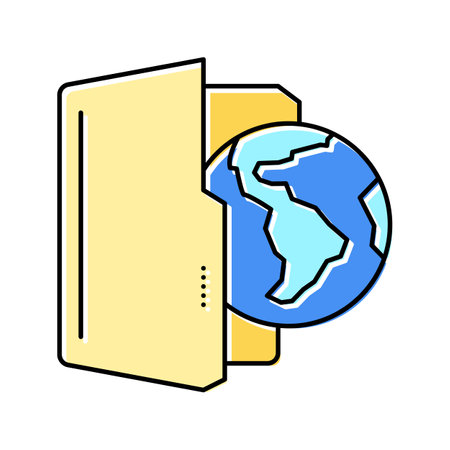 web folder color icon vector. web folder sign. isolated symbol illustrationのイラスト素材