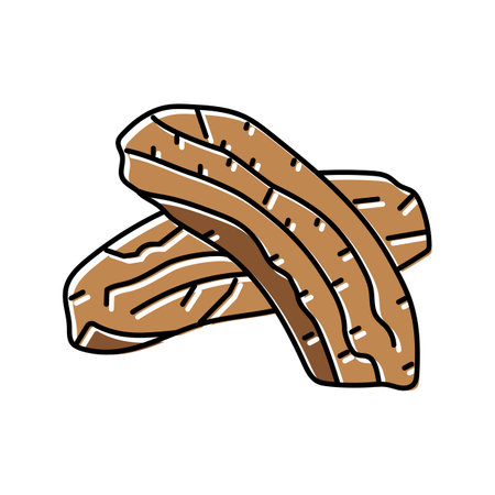 banana dried fruit color icon vector. banana dried fruit sign. isolated symbol illustrationのイラスト素材