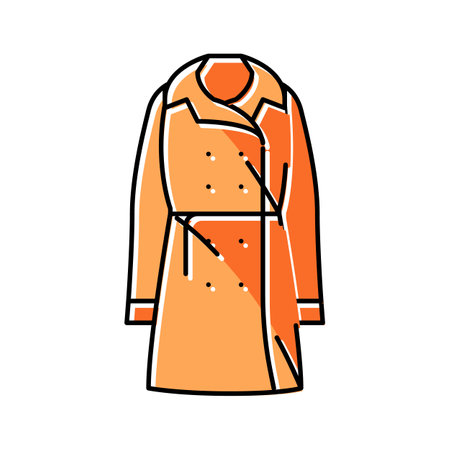 trench coat outerwear female color icon vector. trench coat outerwear female sign. isolated symbol illustrationのイラスト素材